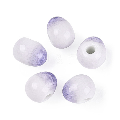 Handmade Porcelain Crackle Beads PORC-Q006-12B-1