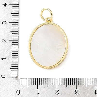Brass & Natural White Shell & ABS Plastic Pearl Pendants SH-CBA6938-10G-01-1