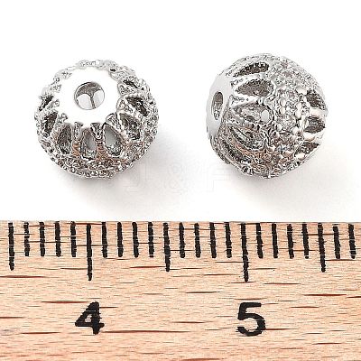 Brass Micro Pave Clear Cubic Zirconia Beads KK-U028-23P-1