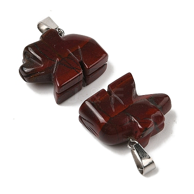 Natural Red Rainbow Jasper Pendants G-B127-02P-02-1