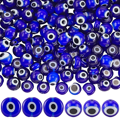 4 Strands 2 Styles Handmade Evil Eye Lampwork Beads Strands LAMP-LT0001-14-1