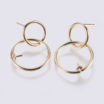 Brass Stud Earring Findings LS-KK-J268-08G-1