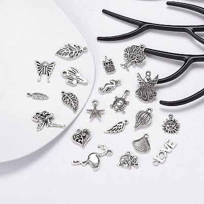 30Pcs 30 Styles Tibetan Style Alloy Pendants TIBEP-YW0001-28-1