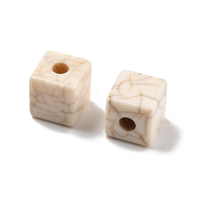 Crackle Opaque Acrylic Beads OACR-Z026-01B-1