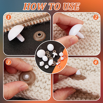 136 Sets 10 Styles Plastic Safety Eyes DIY-PH0017-94-1