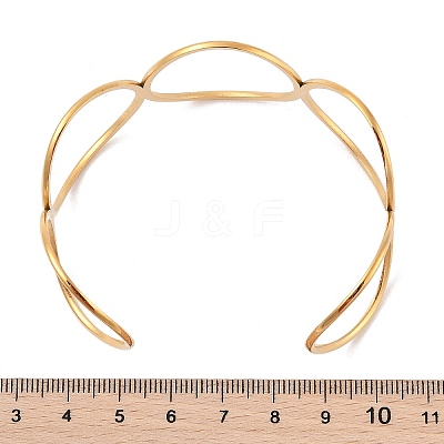 304 Stainless Steel Cuff Bangles for Women BJEW-U023-02G-1