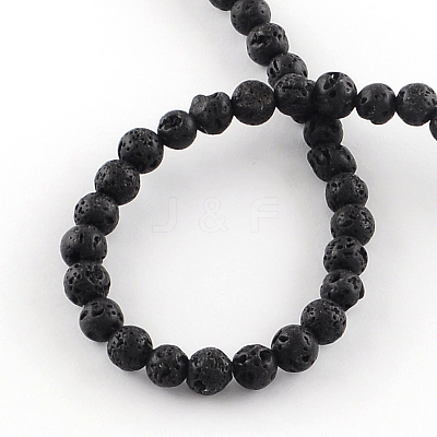 Natural Dyed Lava Rock Gemstone Round Bead Strands X-G-R293-03-1