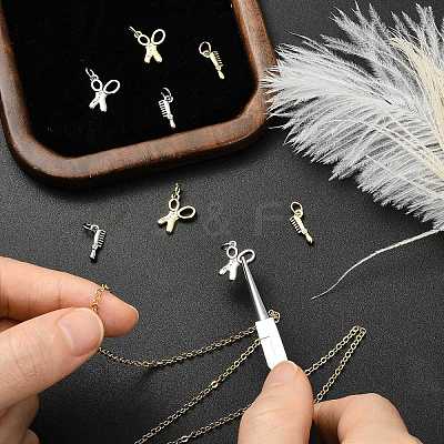 8Pcs 4 Styles Brass Pendants KK-CJ0004-13-1