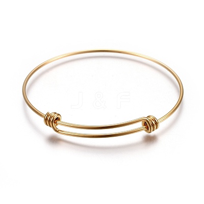 304 Stainless Steel Bangles BJEW-F357-01G-1