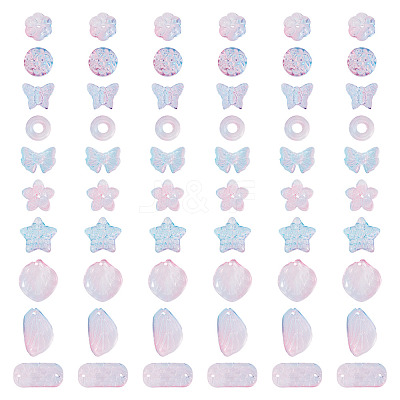 125G Gradient Color Transparent Glass Beads GLAA-TA0003-58A-1