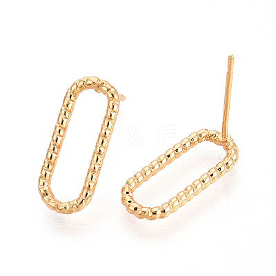Brass Stud Earrings EJEW-T047-46G-1