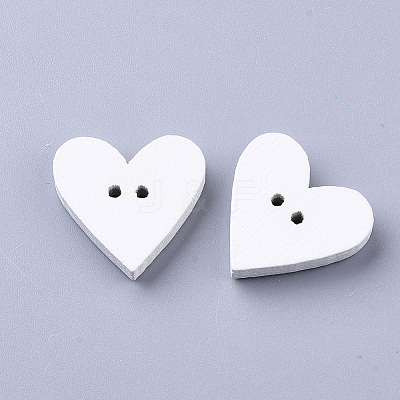 2-Hole Spray Painted Wooden Buttons X-BUTT-T007-019-1