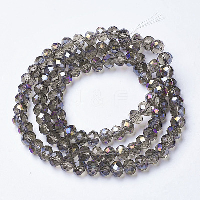 Electroplate Transparent Glass Beads Strands EGLA-A034-T8mm-F11-1