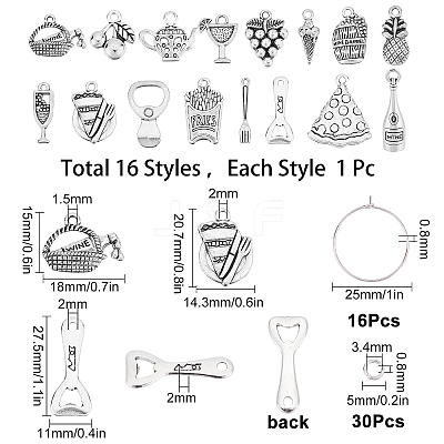 DIY Food Shape Pendant Wine Glass Charm Tags Making Kit DIY-SC0018-49-1