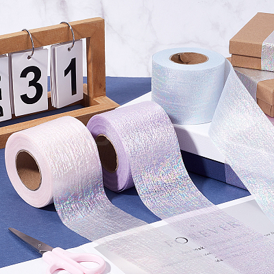 Sparkle Polyester Laser Deco Mesh OCOR-WH20001-34A-1
