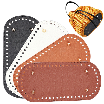 4Pcs 4 Colors Litchi Grain PU Leather Bag Bottoms FIND-PH0007-08-1