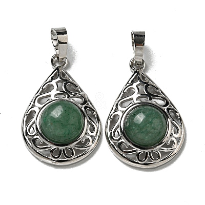Natural Green Aventurine Pendants G-Q158-05P-22-1