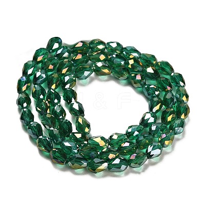 Electroplate Glass Beads Strands X-EGLA-D015-15x10mm-26-1