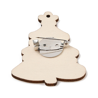 Christmas Theme Wood Printed Brooches for Women LS-JEWB-Z029-01A-1