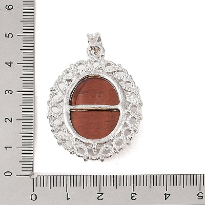 Dyed & Heated Natural Red Tiger Eye Pendants G-A226-03P-01-1