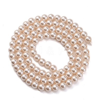 Baking Paint Pearlized Glass Pearl Round Bead Strands PEAR-H019-02A-02-1