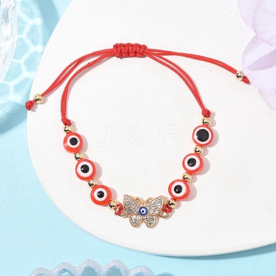 Resin Evil Eye Braided Bead Bracelets for Women BJEW-FS00018-06-1