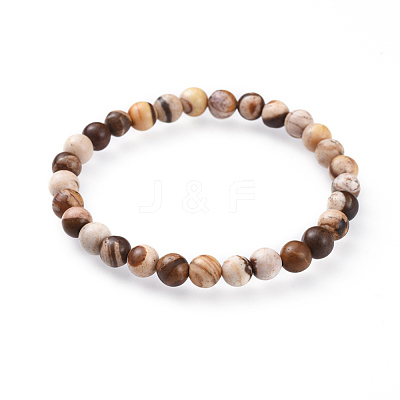 Natural Gemstone Stretch Bracelets BJEW-JB04557-1