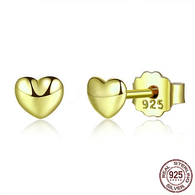 925 Sterling Silver Stud Earrings EJEW-FF0008-002G-1