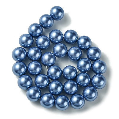 Eco-Friendly Glass Pearl Beads Strands X-HY-A008-14mm-RB015-1