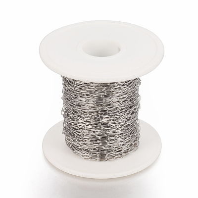 Tarnish Resistant 304 Stainless Steel Paperclip Chains CHS-F010-01B-P-1