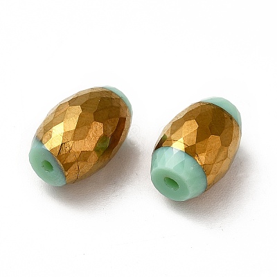 Opaque Electroplate Glass Beads EGLA-H003-02G-06-1