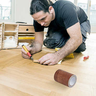 PE Imitation Wood Grain Adhesive Tape AJEW-WH0270-222H-1