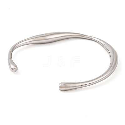 Non-Tarnish 304 Stainless Steel Open Cuff Bangles for Women BJEW-G711-02P-1