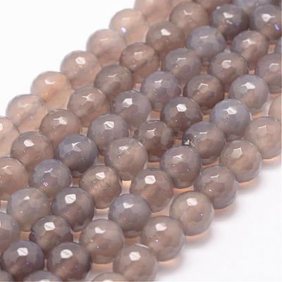 Natural Grey Agate Bead Strands G-K155-D-10mm-F01-1