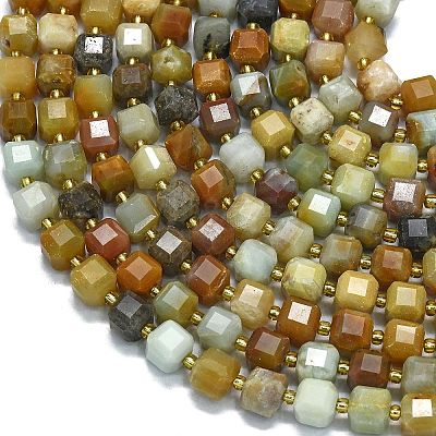 Natural Flower Amazonite Beads Strands G-K389-A65-01-1