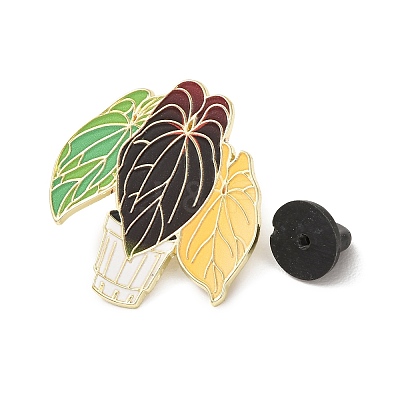 Anthurium Bonsai Enamel Pin AL-CBA3D3B-03B-G-1