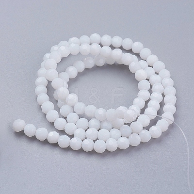 Faceted(32 Facets) Round Glass Beads Strands X-EGLA-J042-4mm-26-1