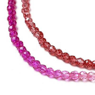 Transparent Gradient Color Glass Beads Strands GLAA-H021-01A-10-1