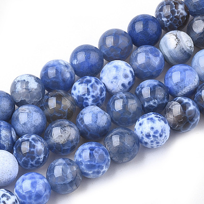 Natural Fire Crackle Agate Beads Strands X-G-S346-8mm-18-1