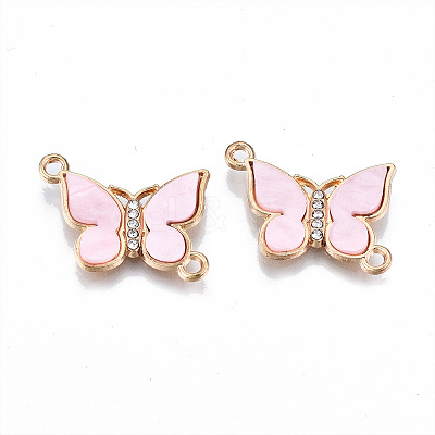 Eco-Friendly Alloy Micro Pave Clear Cubic Zirconia Links Connectors X-ENAM-Q437-058D-NR-1
