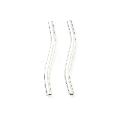 Brass Wavy Tube Beads KK-H532-36A-S-1