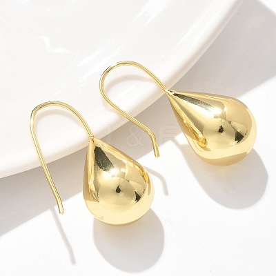 Teardrop Brass Dangle Earrings EJEW-B132-06G-1
