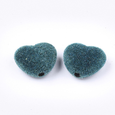 Flocky Acrylic Beads FIND-T046-34-1