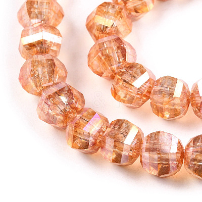 Transparent Electroplate Glass Beads Strands EGLA-N006-078H-1