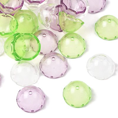 50Pcs 3 Colors Transparent Acrylic Bead Caps OACR-FS0002-45-1