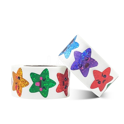 Plastic Laser Star Reward Sticker Rolls PW-WG60442-01-1