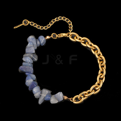 Daily Fashion Natural Blue Spot Jasper Chip Beaded Bracelets FS-WG13CD5-04-1
