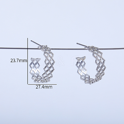 C-shaped Brass Stud Earrings WH0860-1