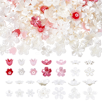 140Pcs 14 Colors Resin Bead Caps RESI-AR0001-56-1