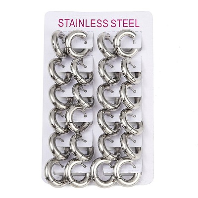 202 Stainless Steel Polishing Hoop Earrings EJEW-M106-02P-08-1